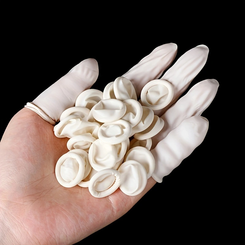 Latex Disposable Glove - เตียงนิ้วแบบใช้แล้วทิ้งความงามพิเศษเย็บปักถักร้อยสิวใสฝาครอบป้องกันปลายนิ้วป้องกันแรงงานเตียงนิ้วหนา