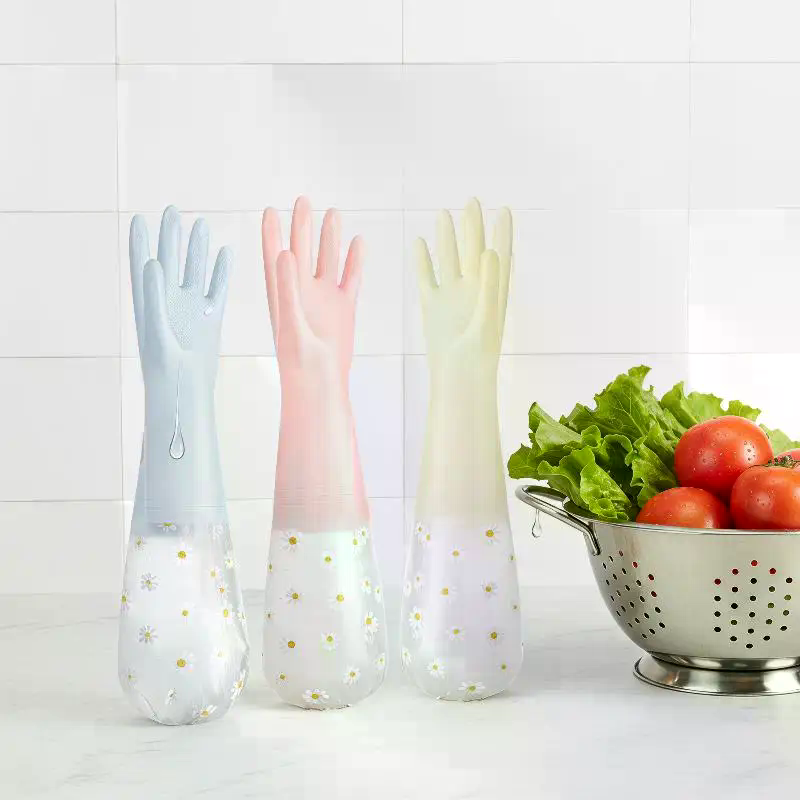 ถุงมือยางกันน้ำลายดอกไม้สำหรับ - Rubber Glove Cleaning บทวิจารณ์และราคา