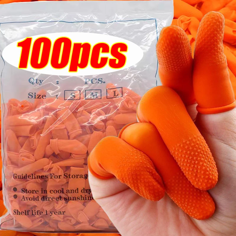 S/M/L ทิ้งนิ้วมือ Anti-Static  - Rubber Glove Cleaning บทวิจารณ์และราคา
