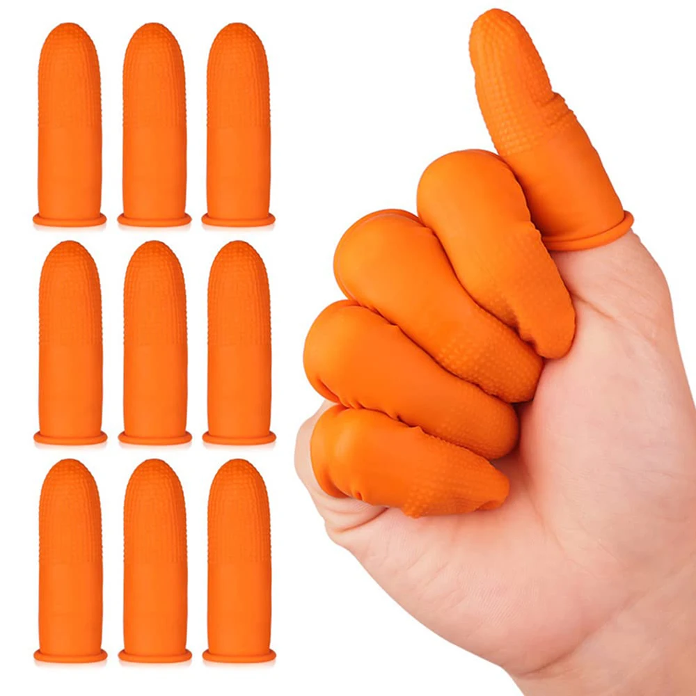 S/M/L ทิ้งนิ้วมือ Anti-Static  - Rubber Glove Cleaning บทวิจารณ์และราคา