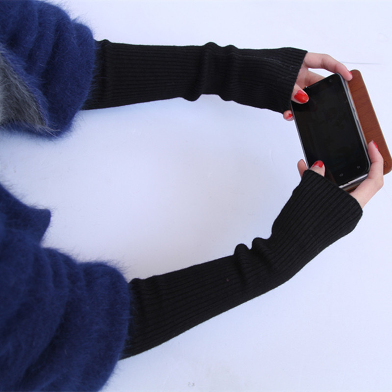 ปลอกแขนขนสัตว์ถักสำหรับผู้หญิง - Fingerless Glove Knit บทวิจารณ์และราคา